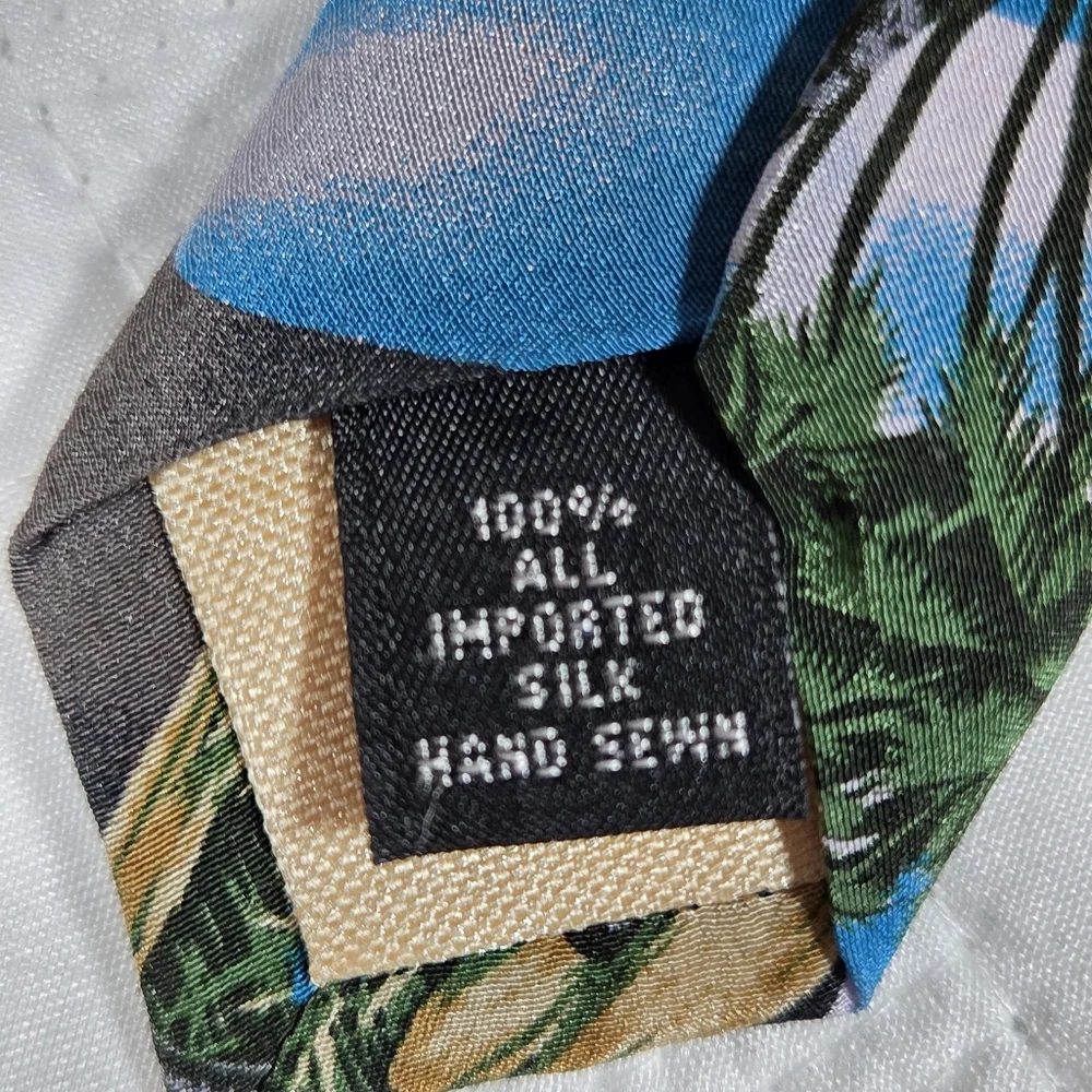 Tommy Bahama Multi-Color Tropical Islands Stranded in Paradise All Silk Neck Tie
